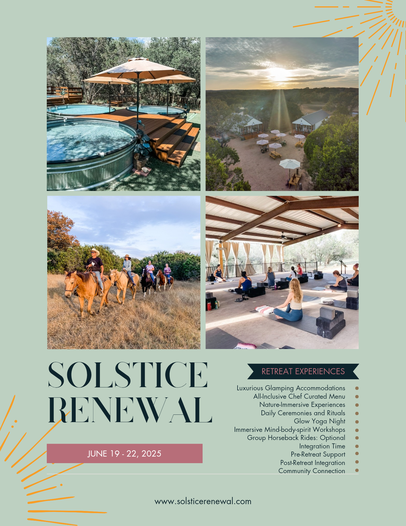 Retreat renew empower women nature breathwork soundbath yoga horseback riding magic healing transformation 